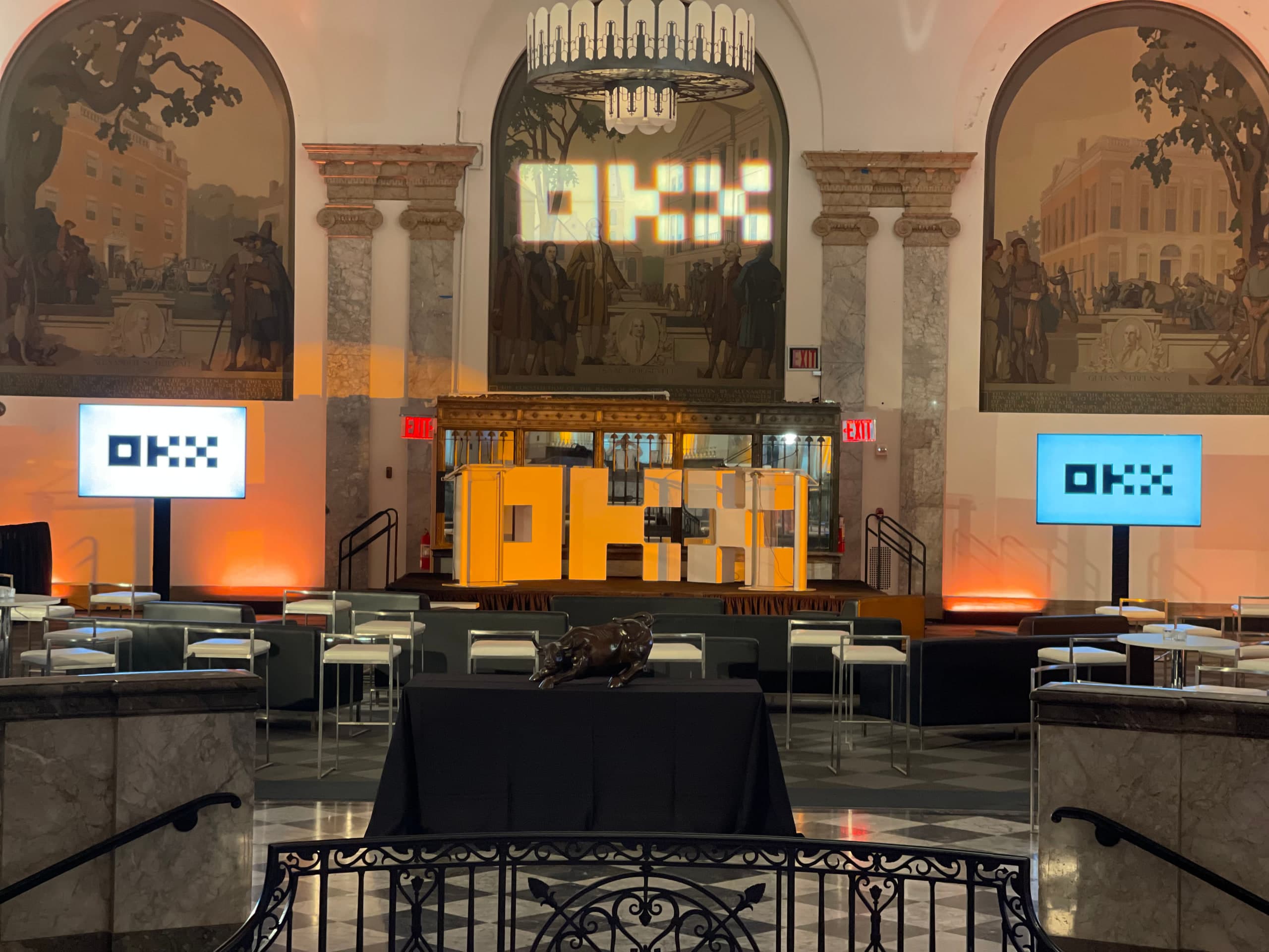 Custom built installation and dimensional display at 48 Wall Street