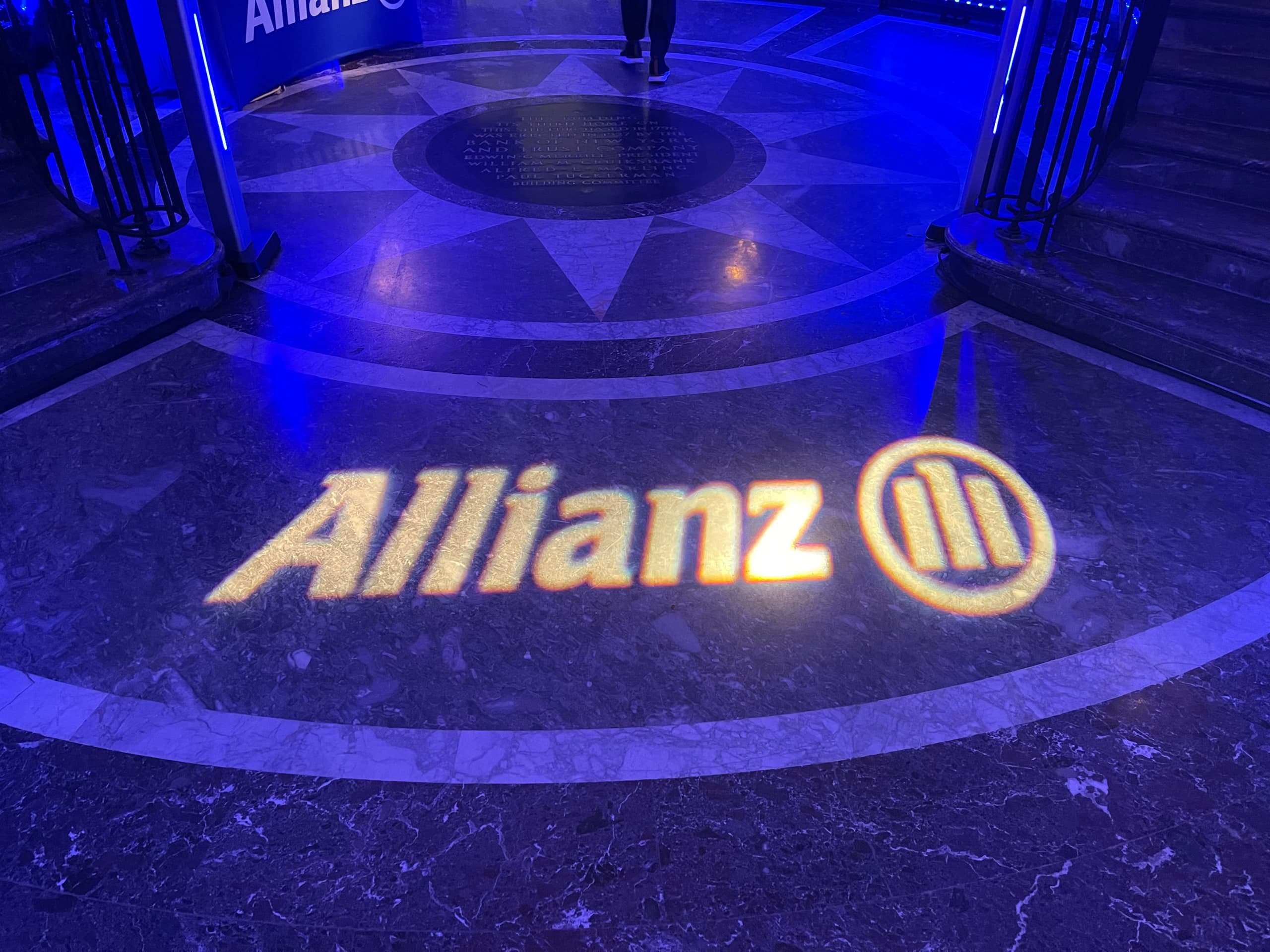 Architectural event lighting in the Grand Mezzanine at 48 Wall Street, NYC