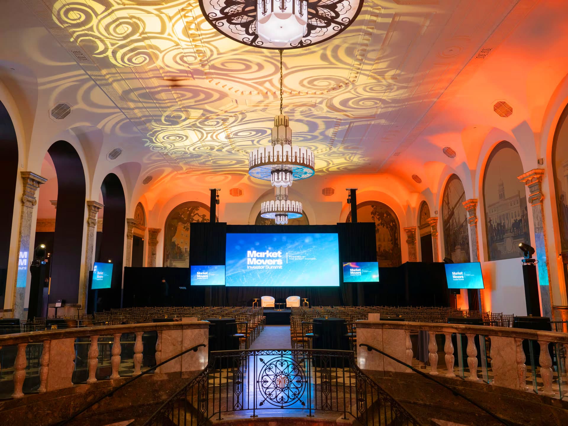 Stage and scenic lighting design at 48 Wall Street, Lower Manhattan
