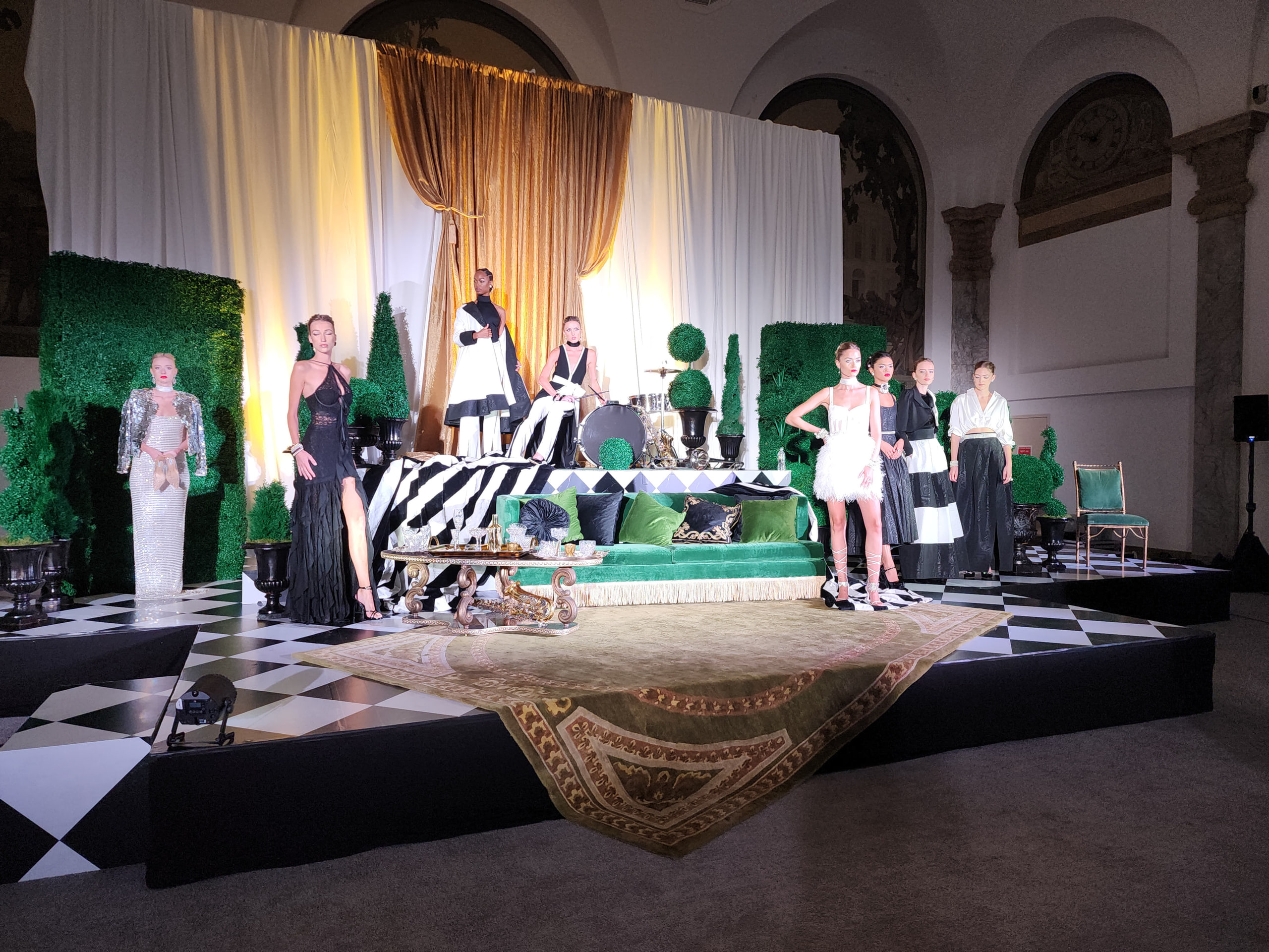 Fashion presentation in the historic banking hall