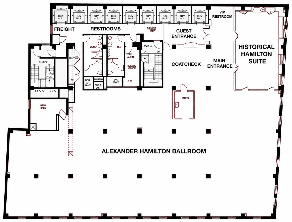 The Alexander Hamilton
Ballroom floor plan