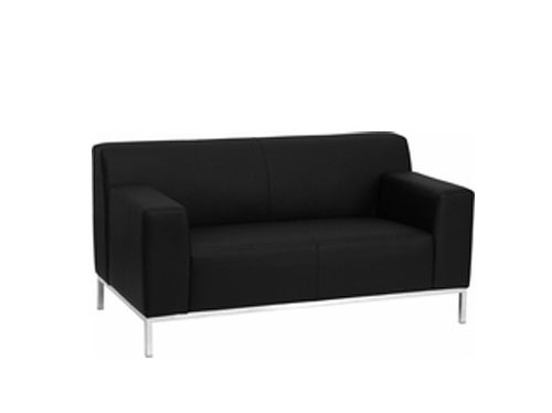 Black Leather Love Seat