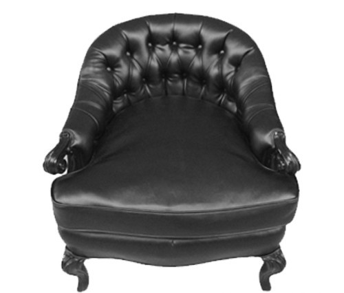 Black Tufted Leather Chair