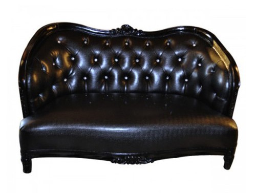 Tufted Leather Love Seat