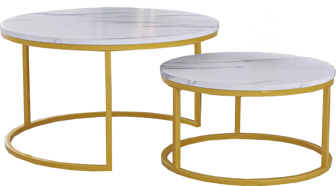 White and Gold Nested Coffee Tables
