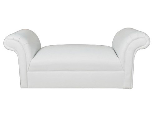 White Rolled Arm Bench Lounge