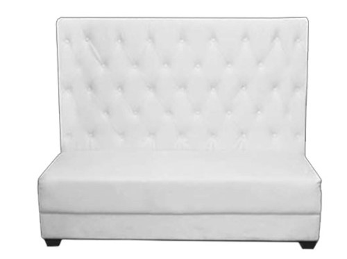 White Tufted High Bench