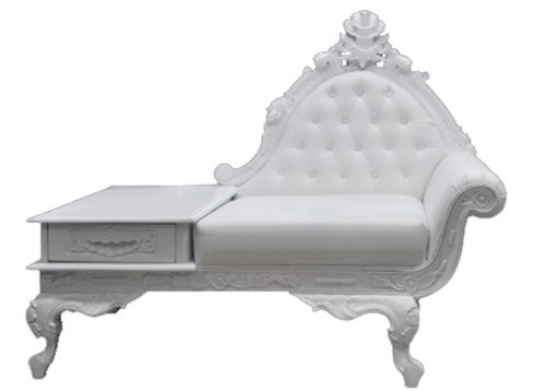 White Tufted Ornate Chaise