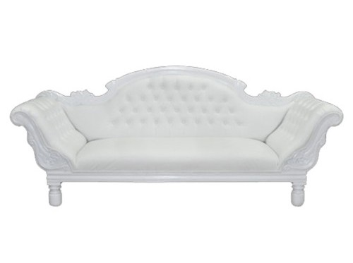 White Tufted Ornate Sofa