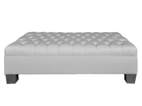 White Tufted Ottoman