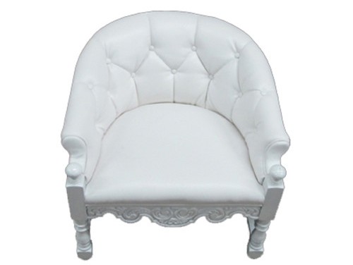 White Tufted Scoop Chair
